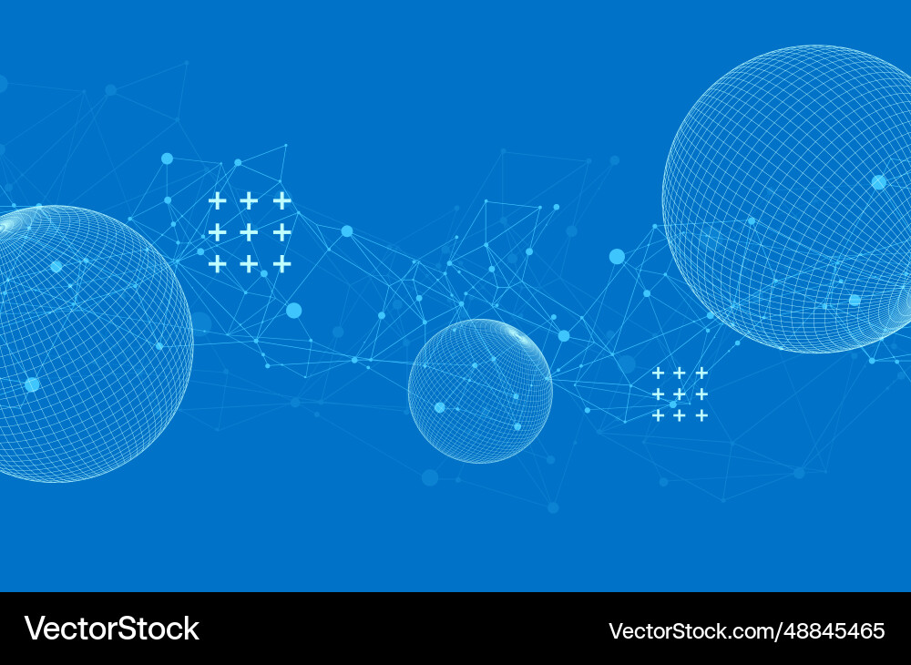 Abstract sphere background with plexus effect 3d Abstract sphere background with plexus effect 3d vector image