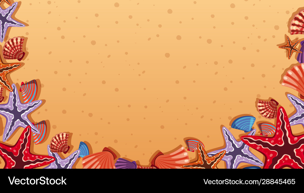 Border template with beach scene in background Border template with beach scene in background vector image