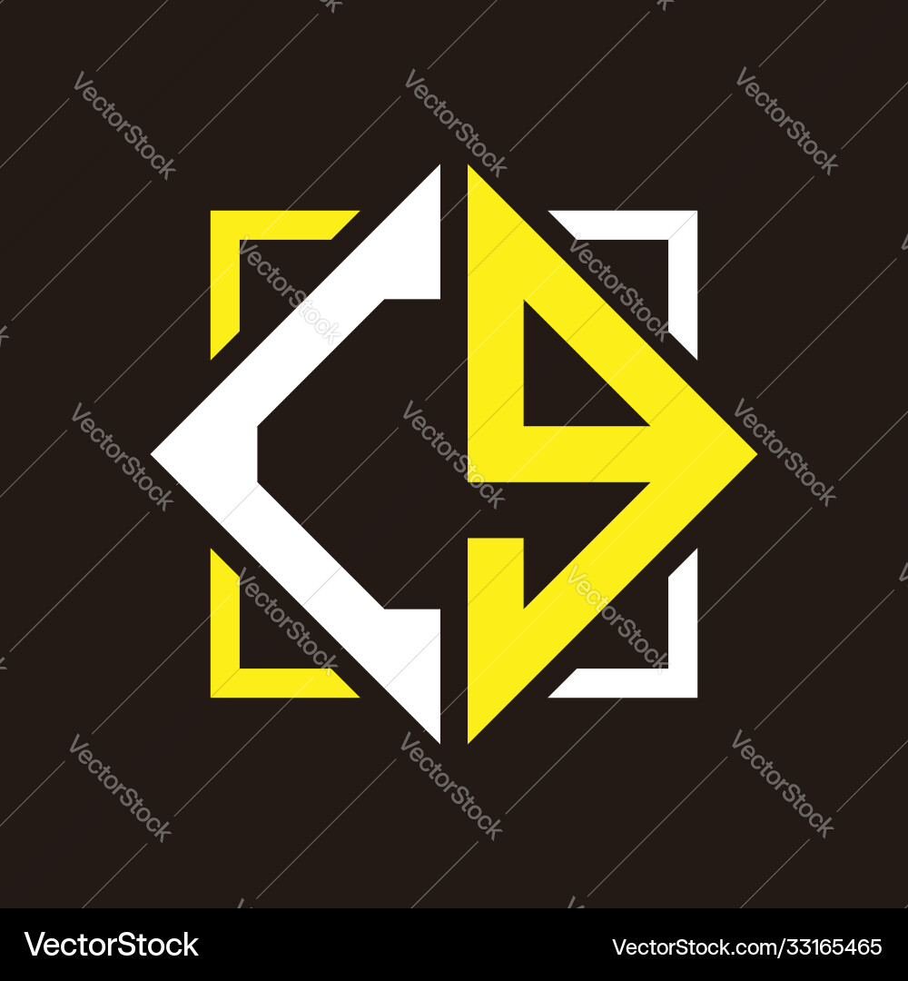 C g initials quadrangle monogram with square C g initials quadrangle monogram with square Vector Image