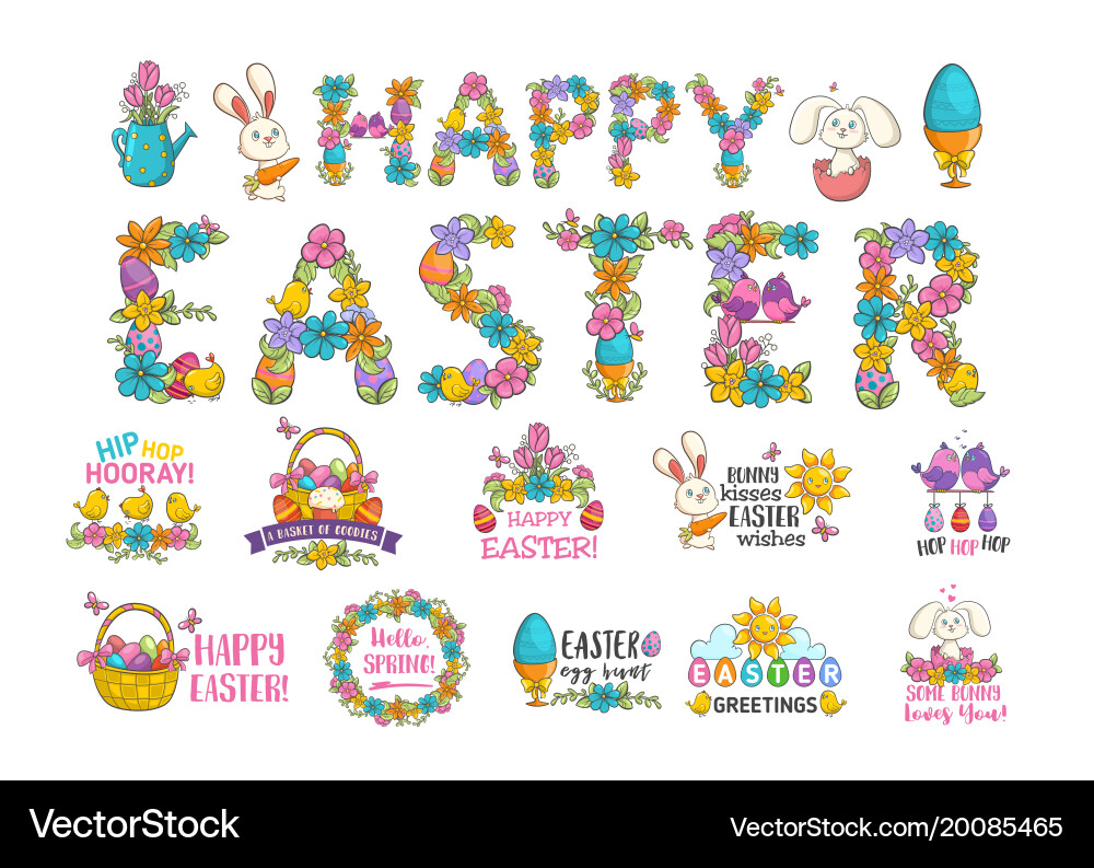 Easter Bunny Poster Vector Image