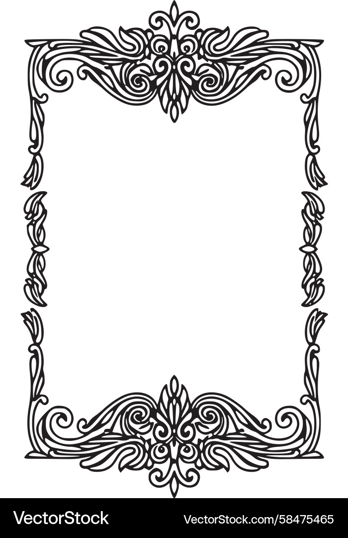 Elegant Scrollwork Frame Border Vector Image