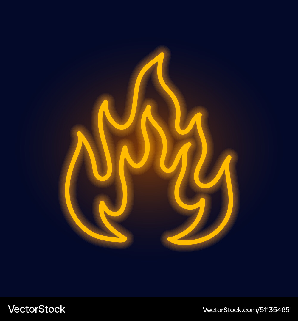 Fashion fire neon sign night bright signboard Fashion fire neon sign night bright signboard vector image