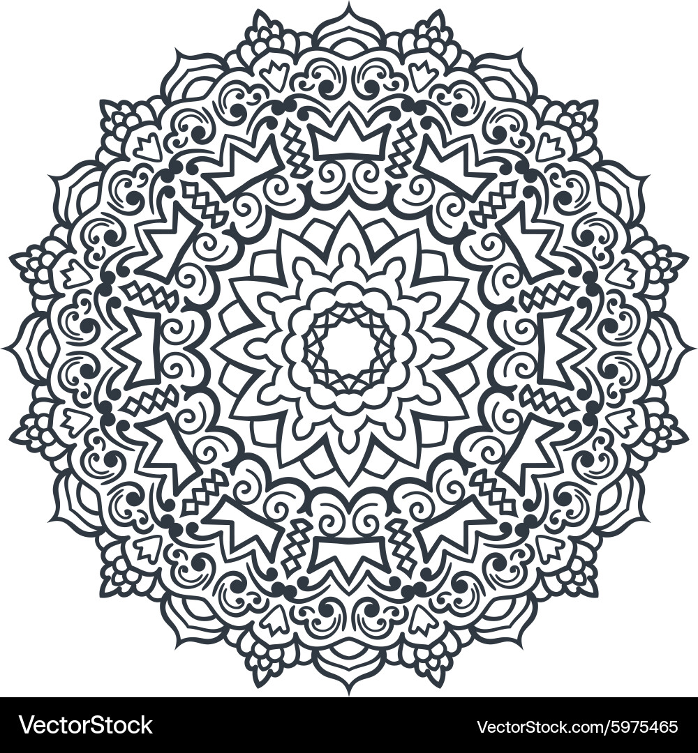Floral Mandala Ornament Vector Image