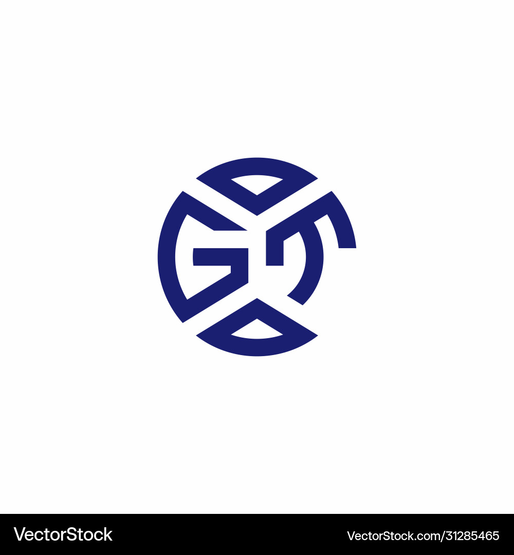 Gt monogram logo with abstract shapes in modern Vector Image
