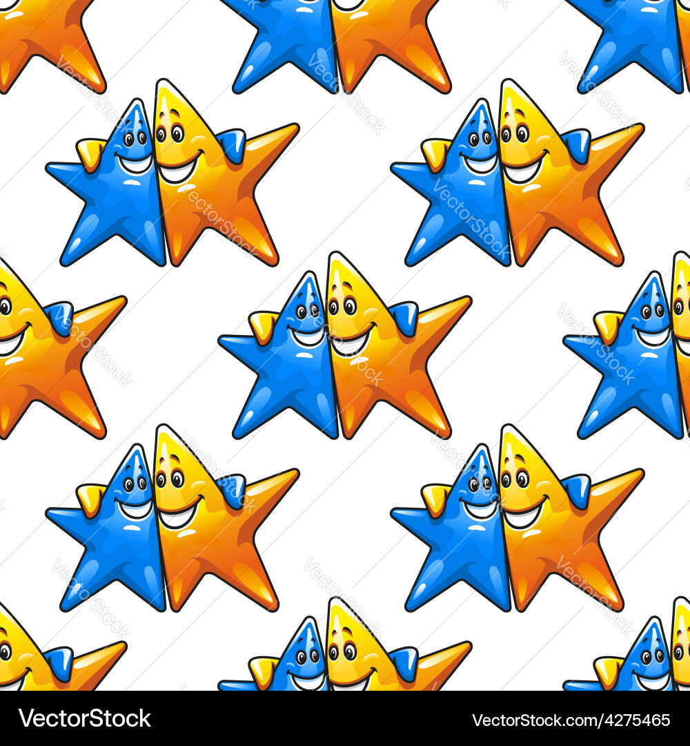 Hugging Star Characters Pattern vector image