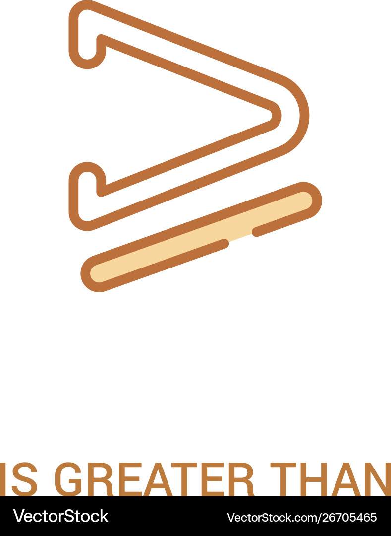 Is greater than or equal to concept 2 colored Vector Image