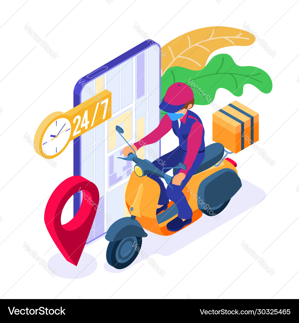 Online food order package delivery service Online food order package delivery service vector image