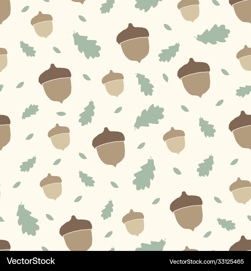 Seamless repeating pattern acorns Vector Image