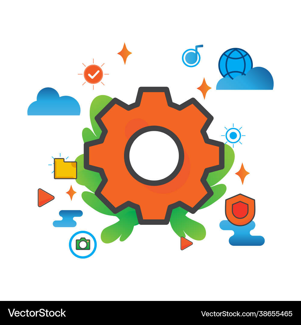 Setting flat icon can use for design Setting flat icon can use for design Vector Image