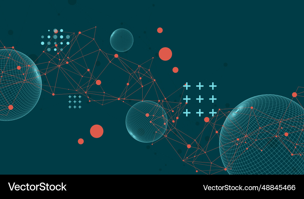 Abstract sphere background with plexus effect 3d Abstract sphere background with plexus effect 3d Vector Image