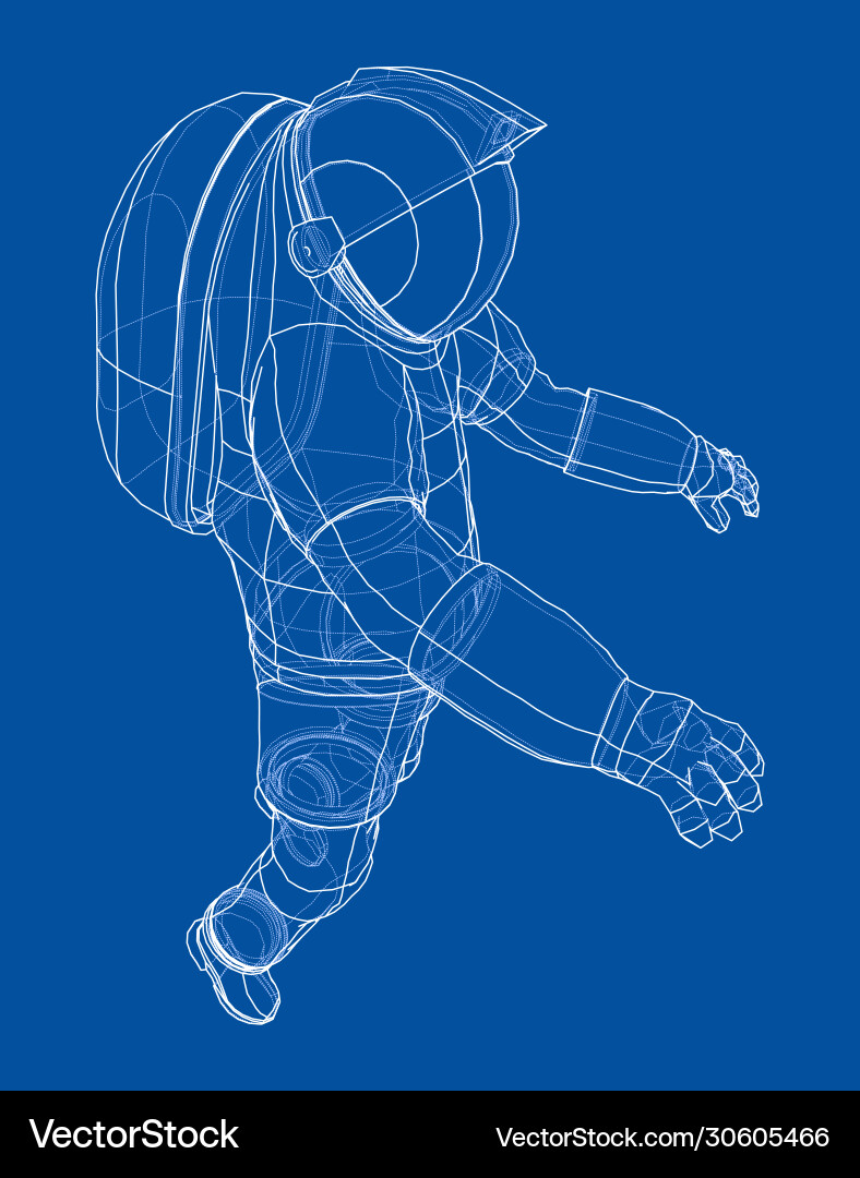 Astronaut concept rendering 3d vector image