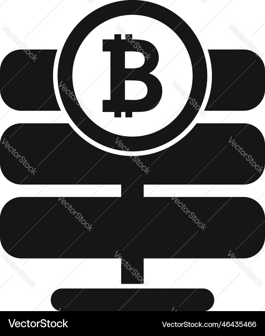 Bitcoin server icon simple block chain Bitcoin server icon simple block chain vector image