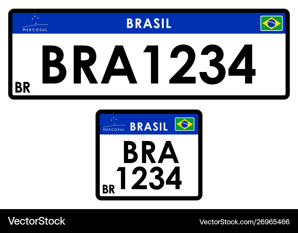 Brazilian License Plate - Mercosul Vektorbild