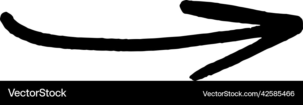 Brushstroke arrow smooth up hand drawn pointer Brushstroke arrow smooth up hand drawn pointer Vector Image