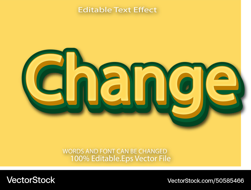Change editable text effect cartoon style Vector Image