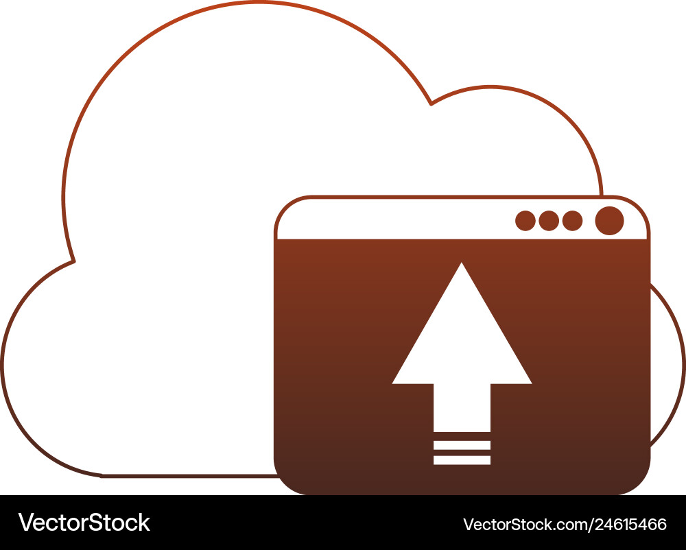 Cloud computing upload red lines Vector Image