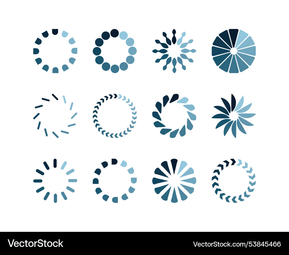 Collection loading bar status icon set of loaded Vector Image