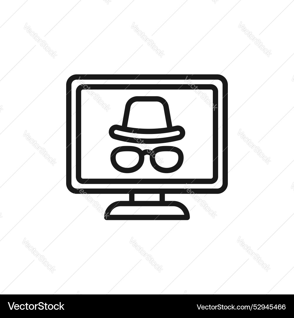 Hacker line icon isolated on white background Hacker line icon isolated on white background vector image