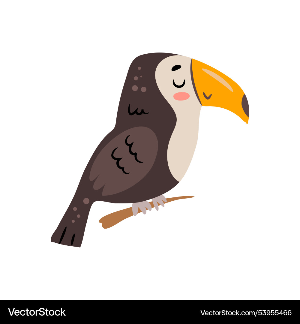 Jungle animals cute toucan subtropical bird Jungle animals cute toucan subtropical bird vector image