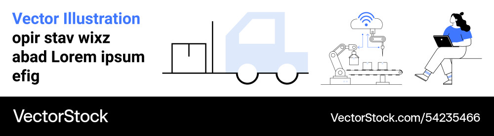 Logistic automation and remote monitoring Vector Image