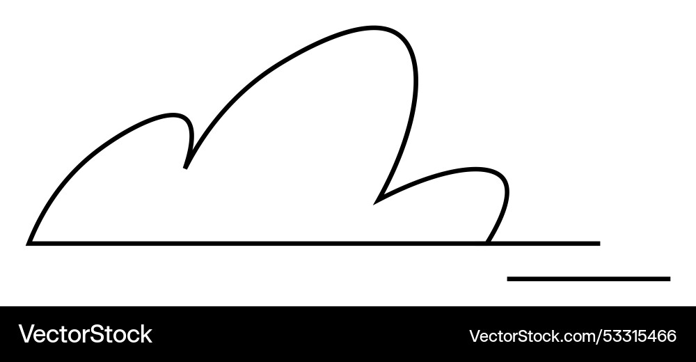 Minimalistic cloud design with line art Vector Image