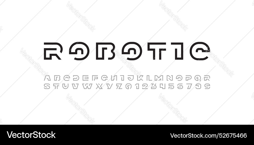 Modern font alphabet from segment line Modern font alphabet from segment line Vector Image