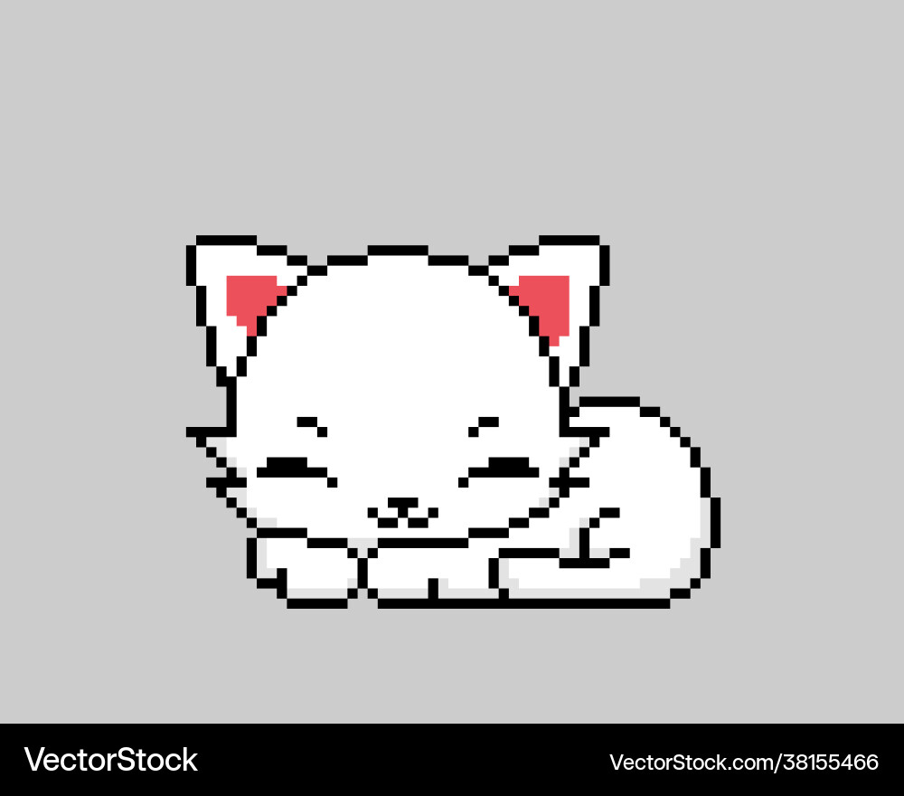 Pixel cat image for game assets Vector Image