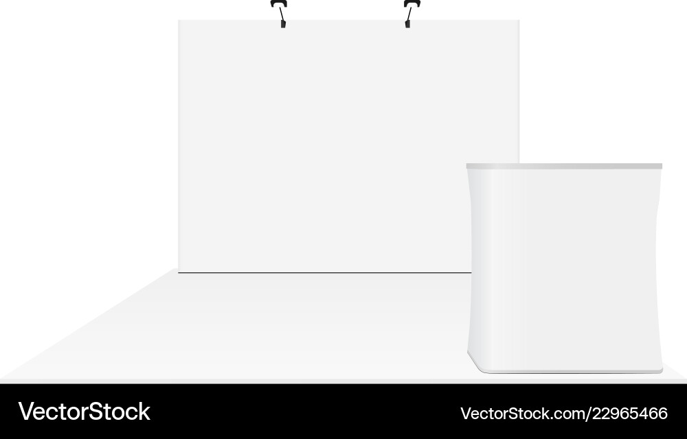 Pop-up display system podium - front view vector image