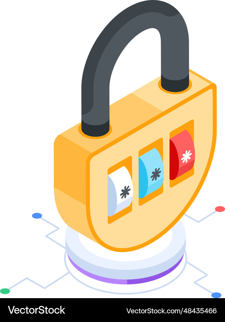 Security and hacking isometric icon Vector Image