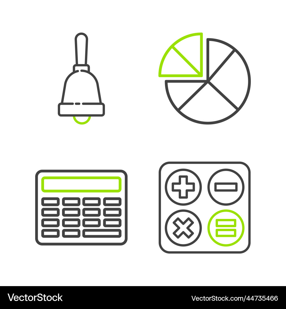 Set line calculator graph schedule chart Vector Image