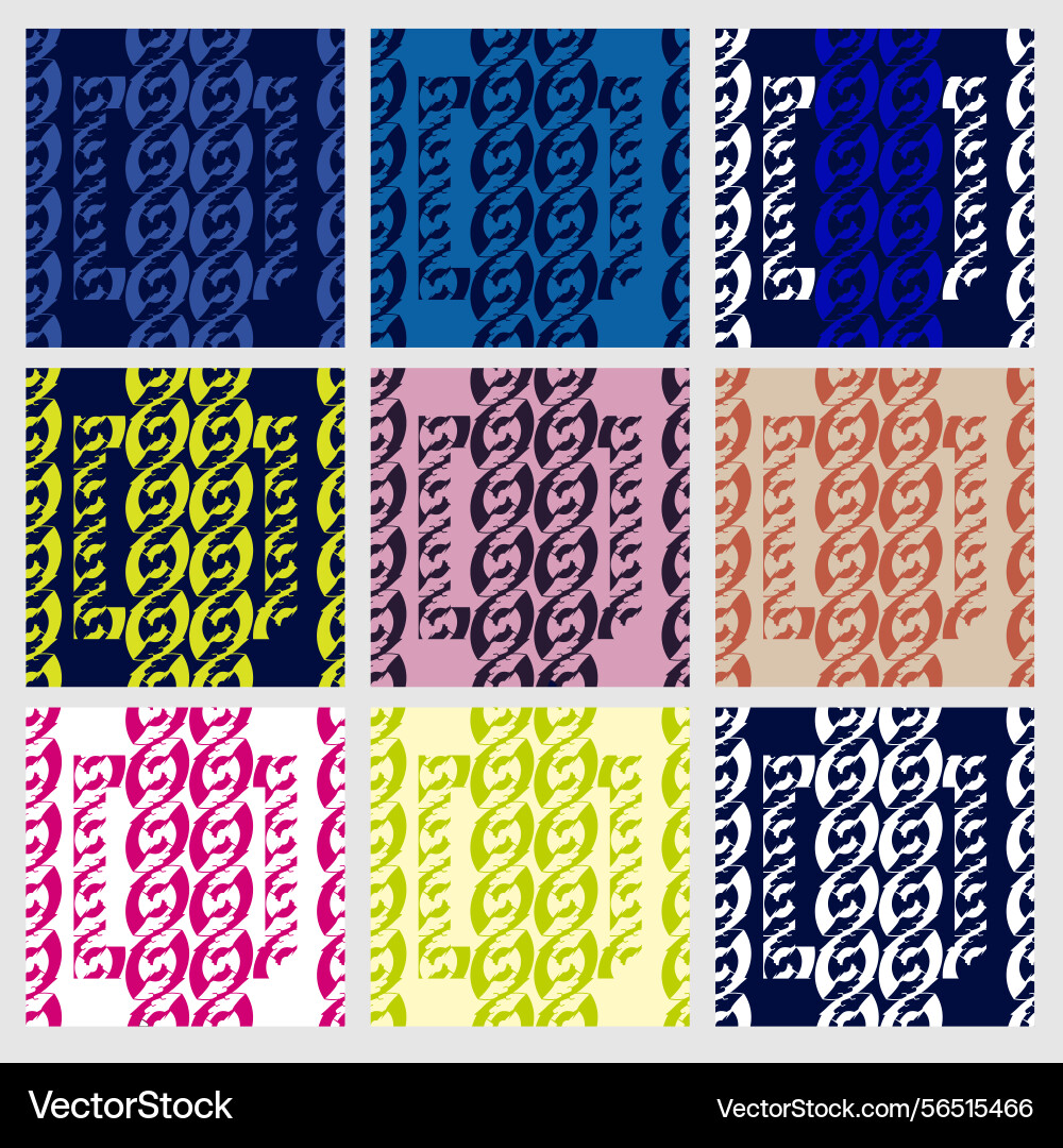 Set of patterns with abstract beans two colors Set of patterns with abstract beans two colors vector image