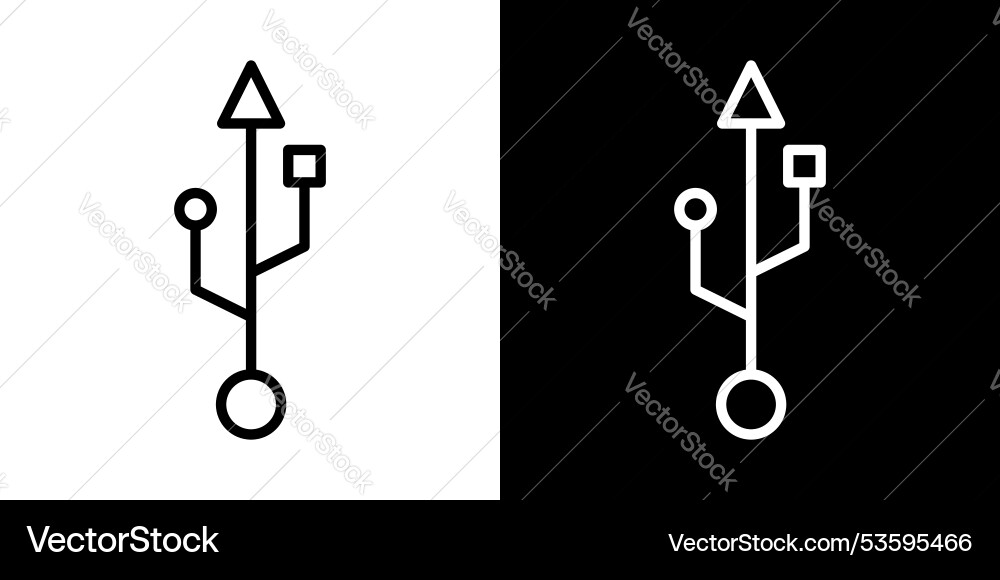 Usb connection thin line icon set Usb connection thin line icon set vector image