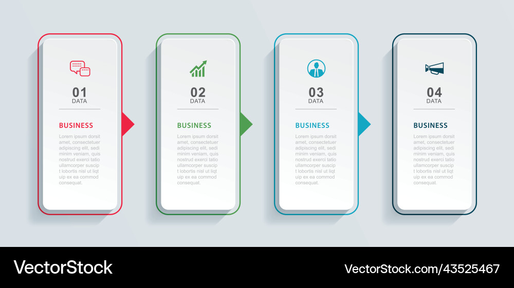 4 data infographics tab paper index template 4 data infographics tab paper index template vector image