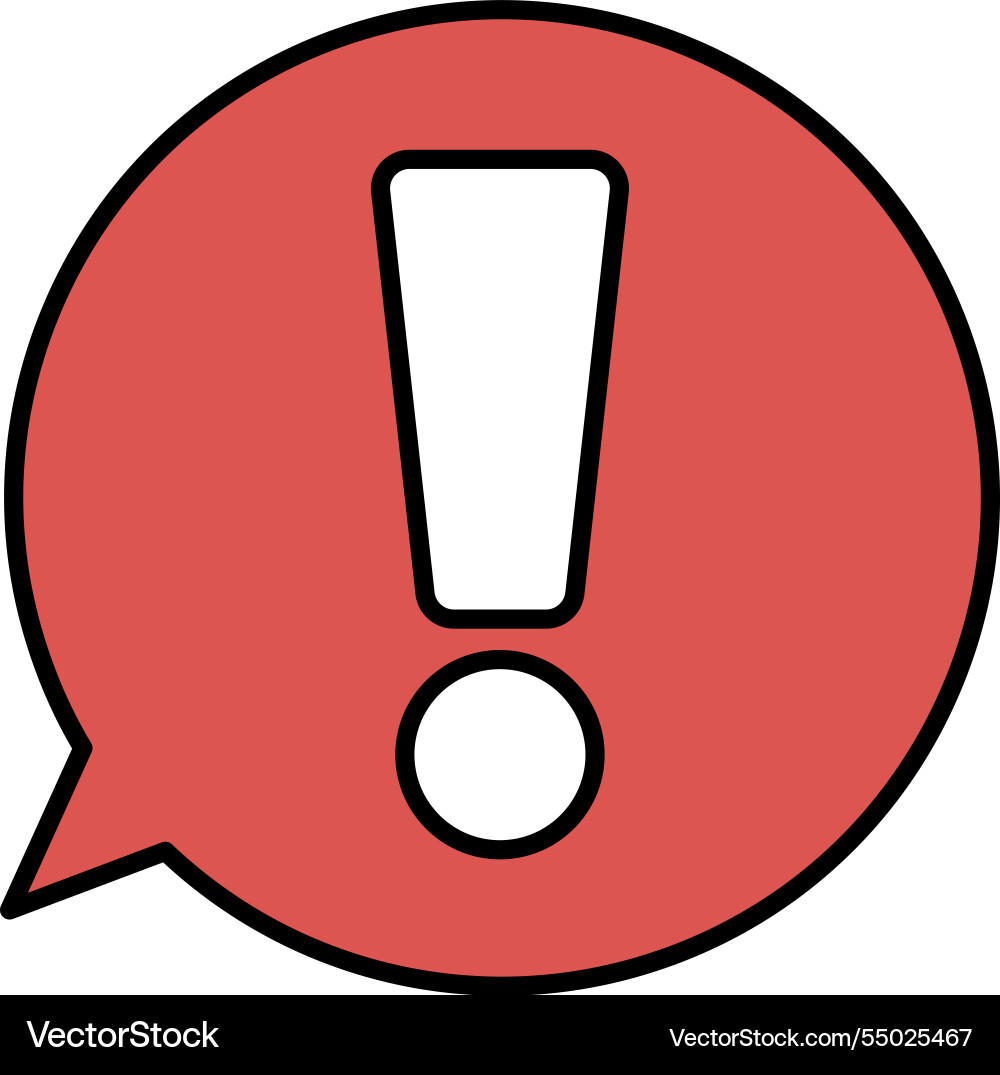 A circle with exclamation point in the middle Vector Image