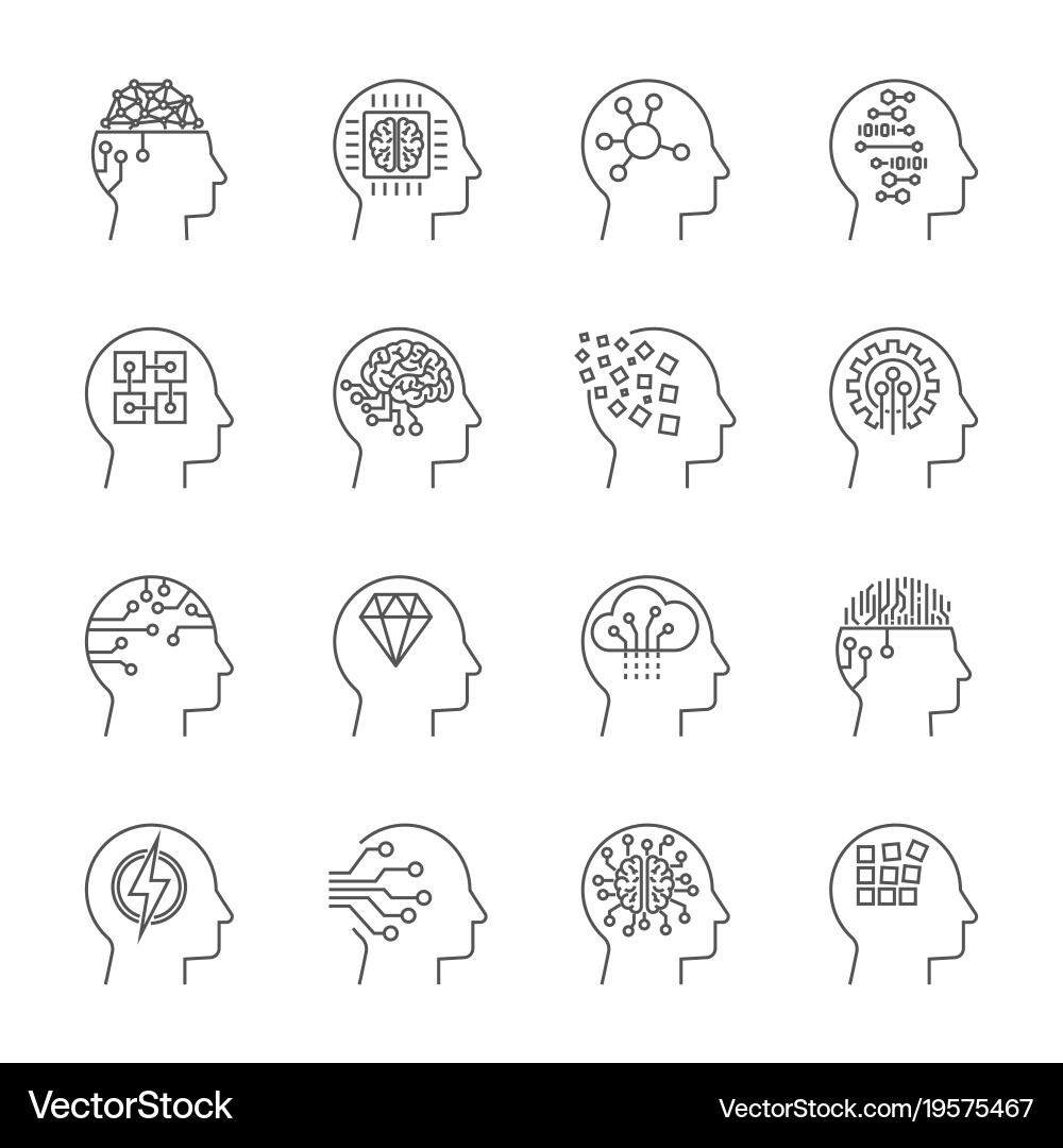 AI Icons - Smart Technology Set Vector Image