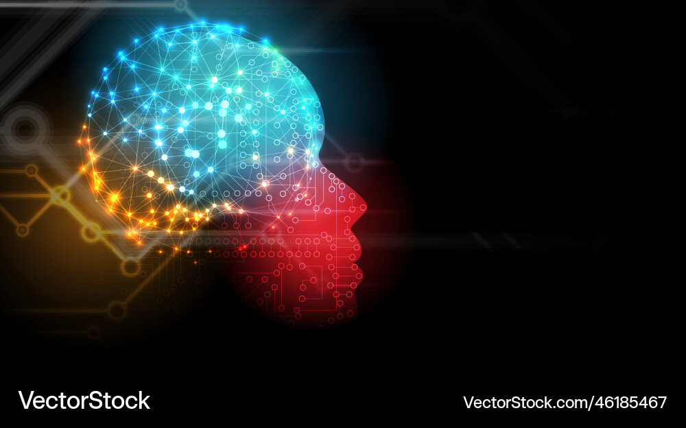 Artificial intelligence technology web background Artificial intelligence technology web background Vector Image