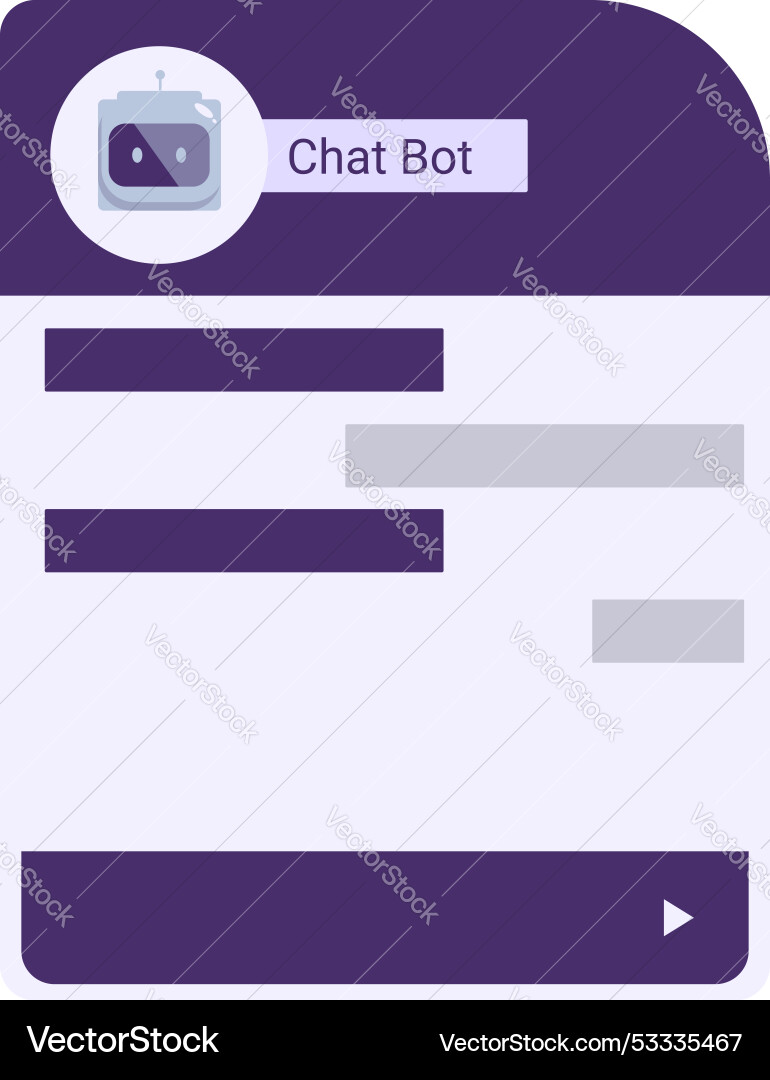Chat bot Software-Anwendung anzeigen Chat bot Software-Anwendung anzeigen Vektorbild