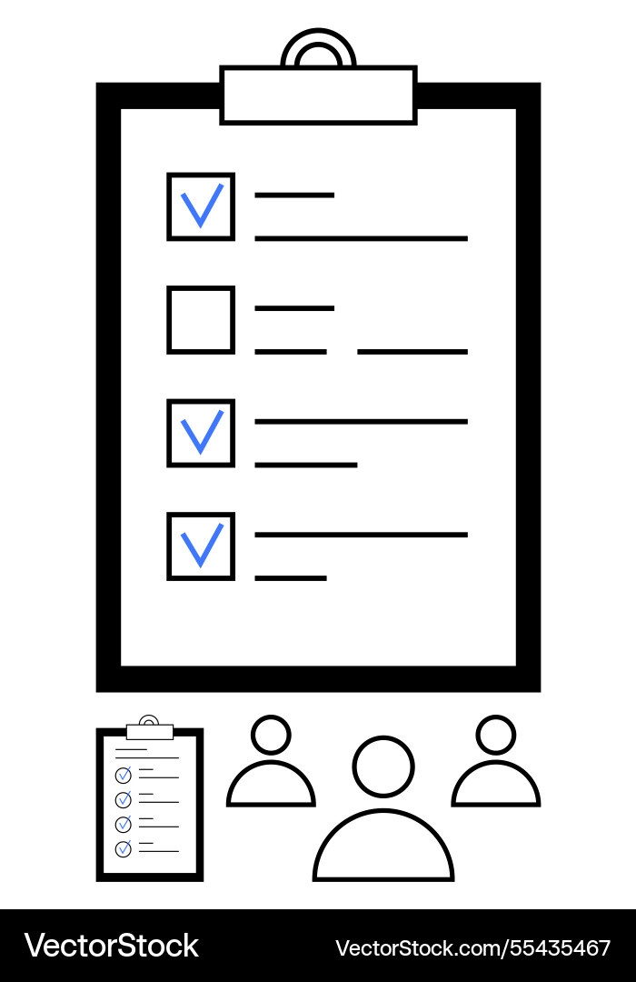 Checklist on clipboard with checked items Checklist on clipboard with checked items vector image