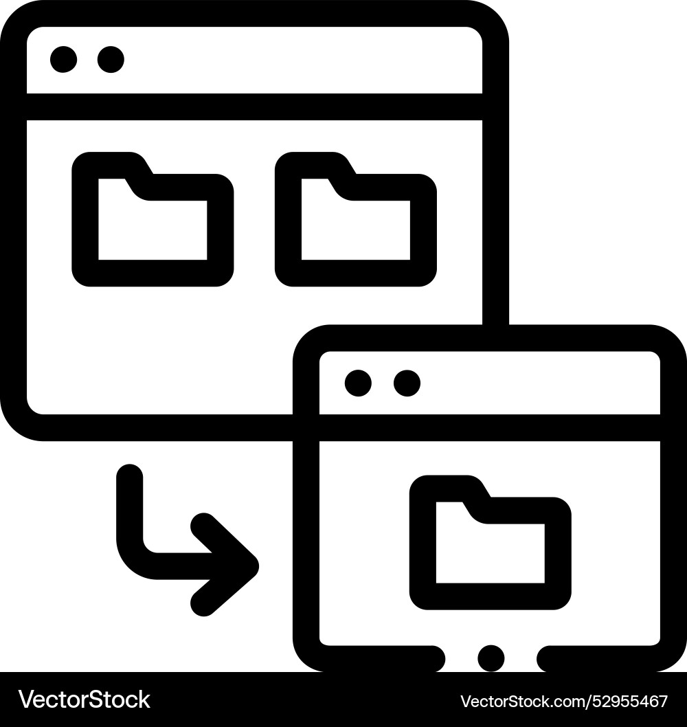 Data copy icon thin linear style design isolated Data copy icon thin linear style design isolated vector image