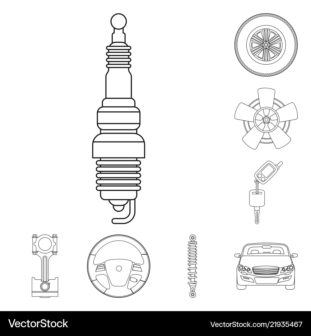 Design of auto and part icon collection Design of auto and part icon collection Vector Image