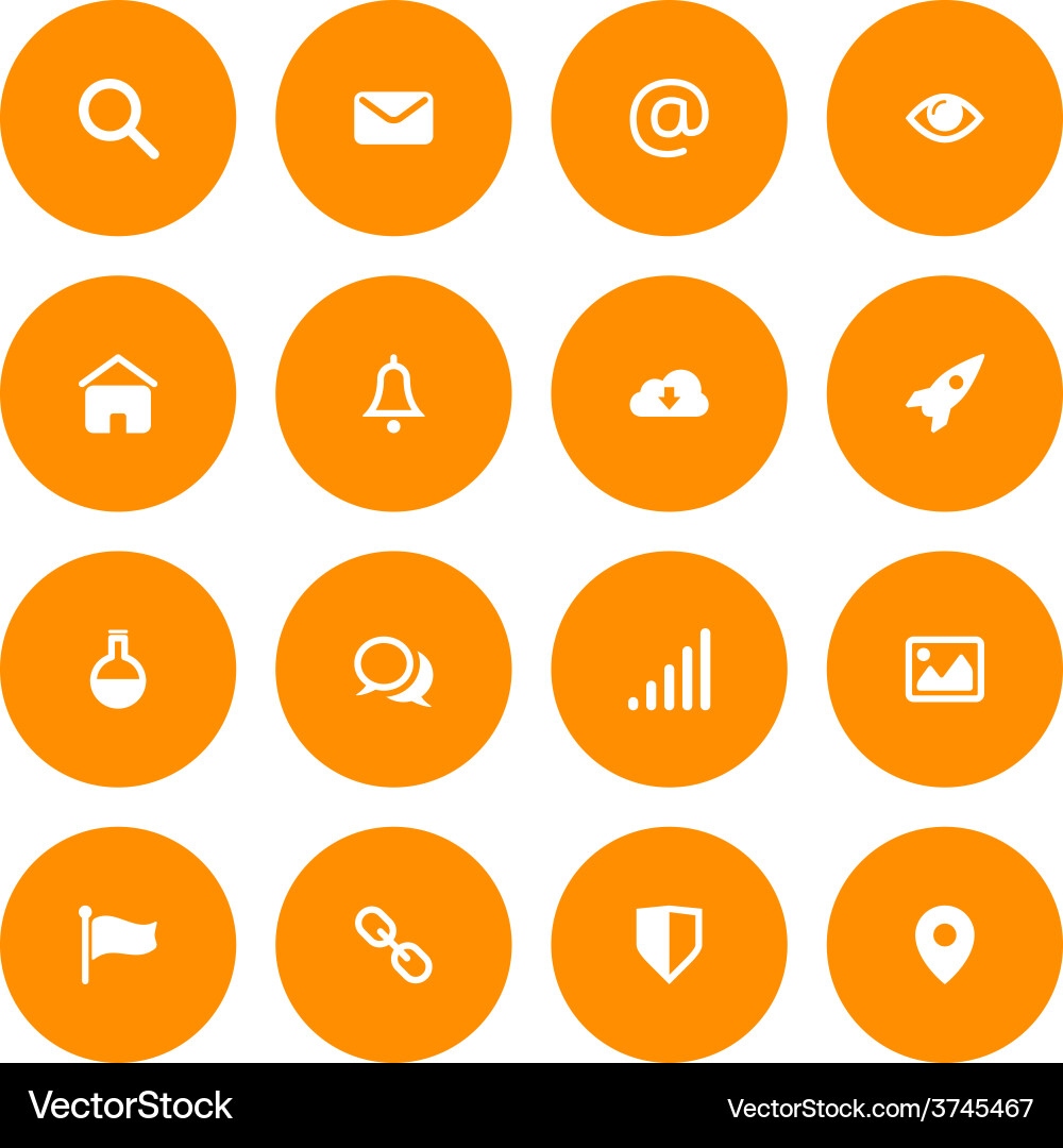 Flat icon set for web and mobile email Vector Image