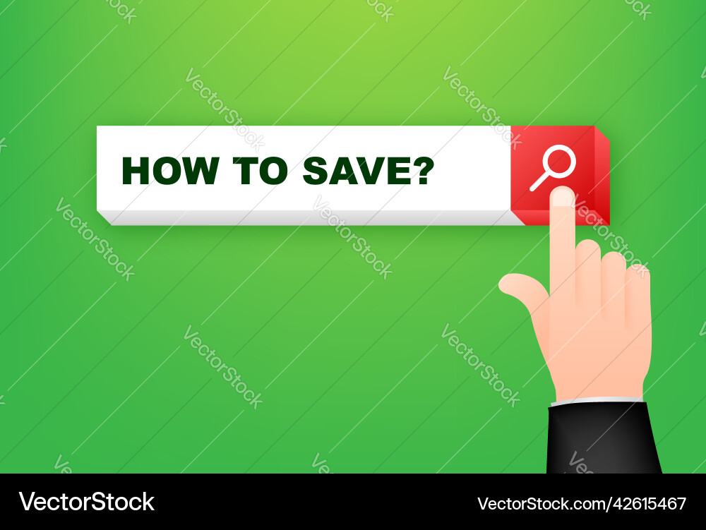 How to save search line on green background Vector Image