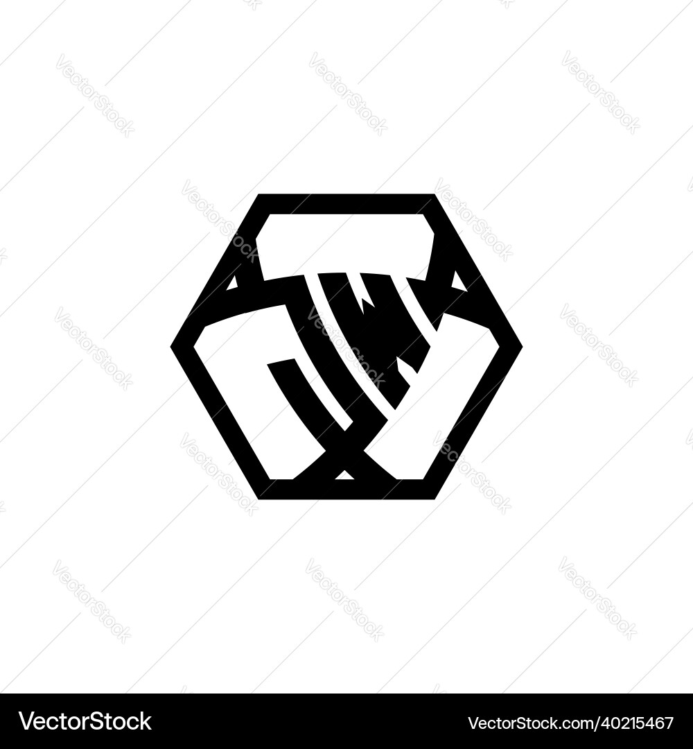 Jw logo monogram triangle shield hexagonal style Jw logo monogram triangle shield hexagonal style Vector Image