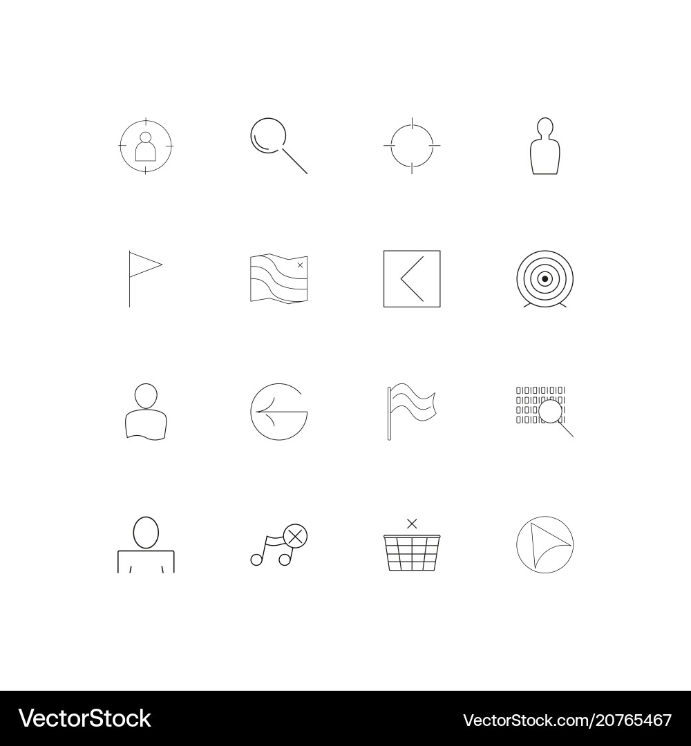 Maps and navigation linear thin icons set Vector Image