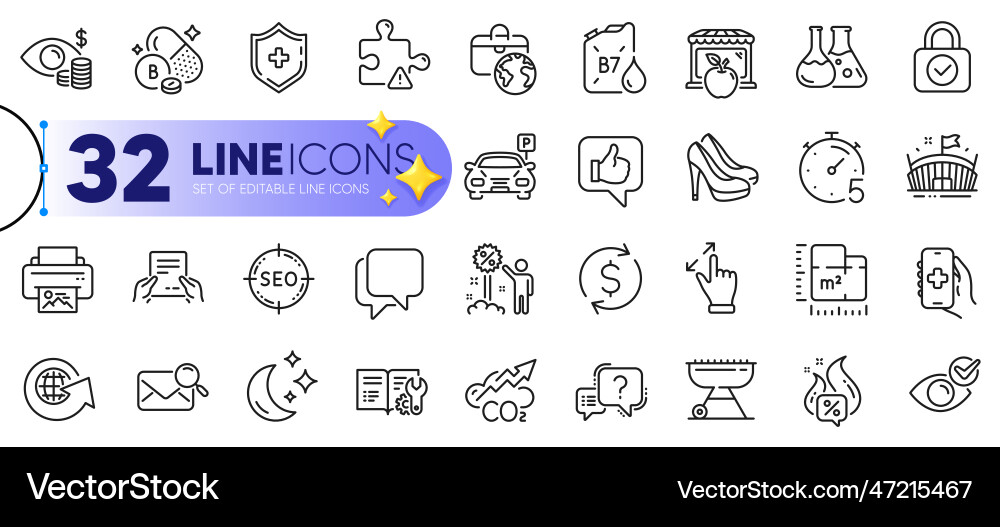 Outline set of print image global business Outline set of print image global business Vector Image