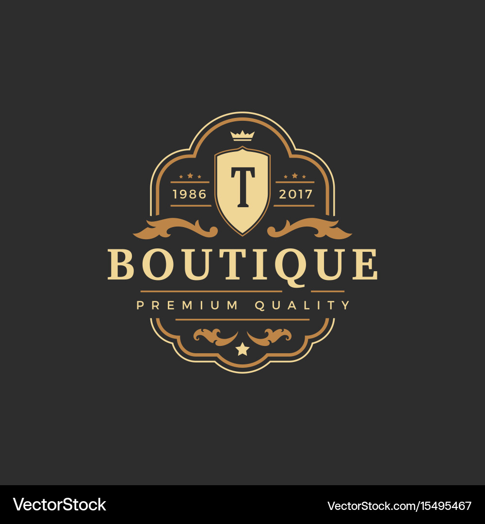 Royal Monogram Logo Template Vector Image