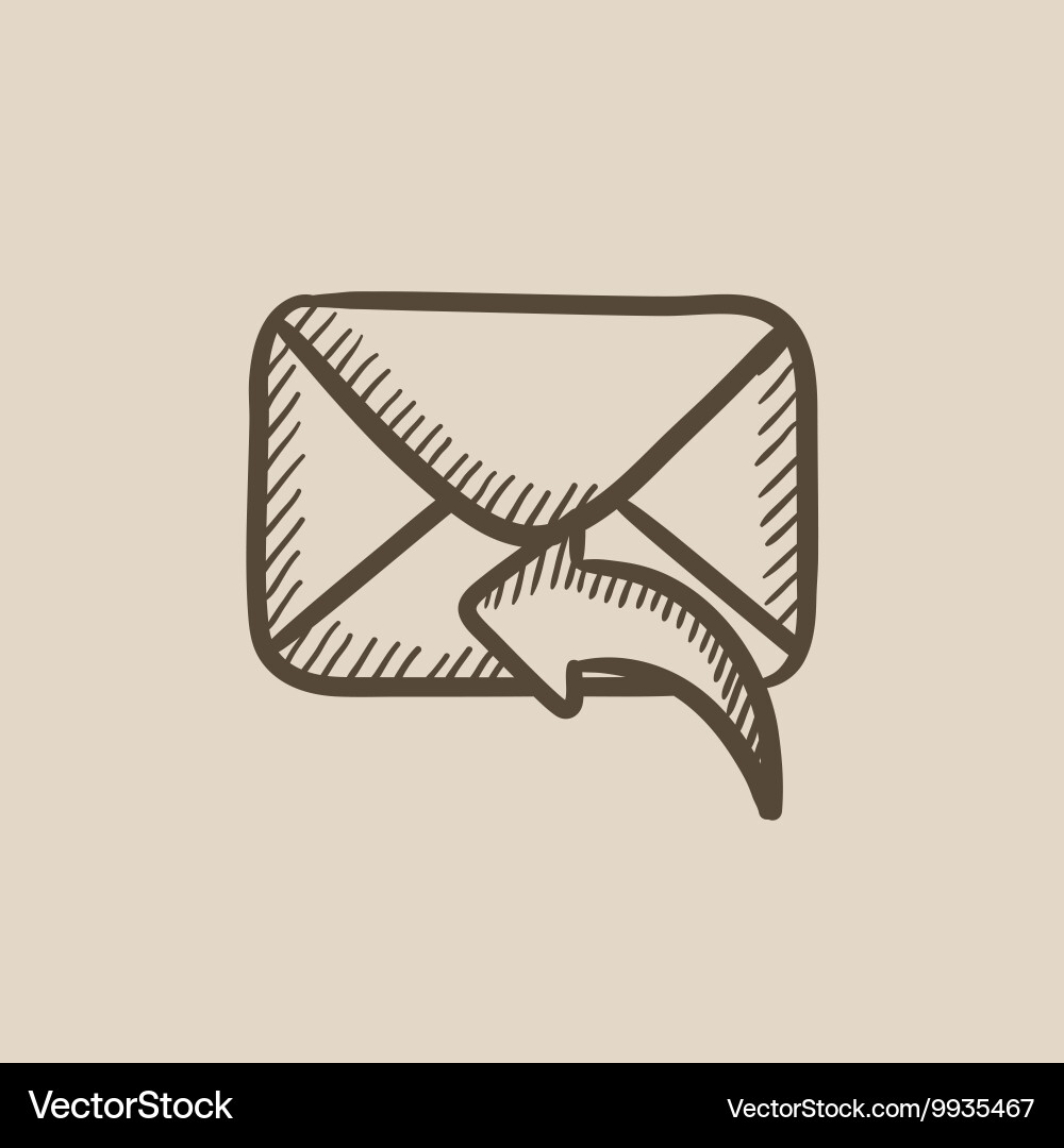 Sending email sketch icon Vector Image