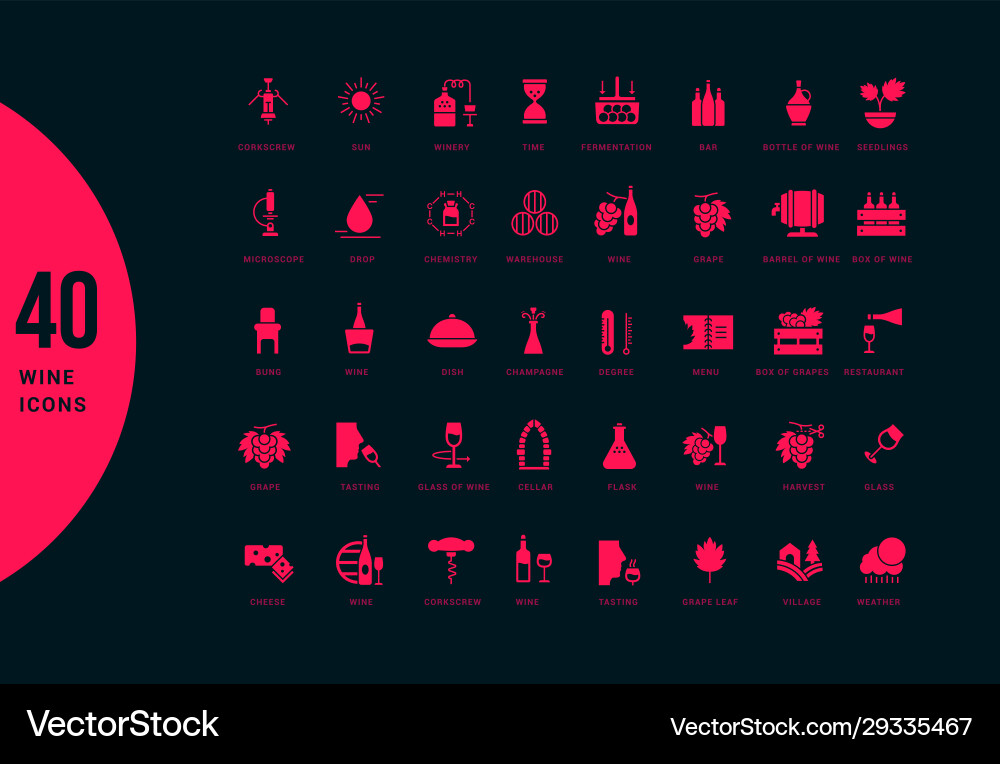 Set simple icons wine Set simple icons wine Vector Image