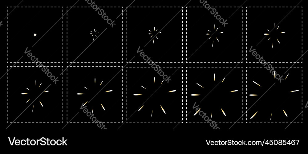 Shine effect sprite blast fx game sequence frame Shine effect sprite blast fx game sequence frame vector image