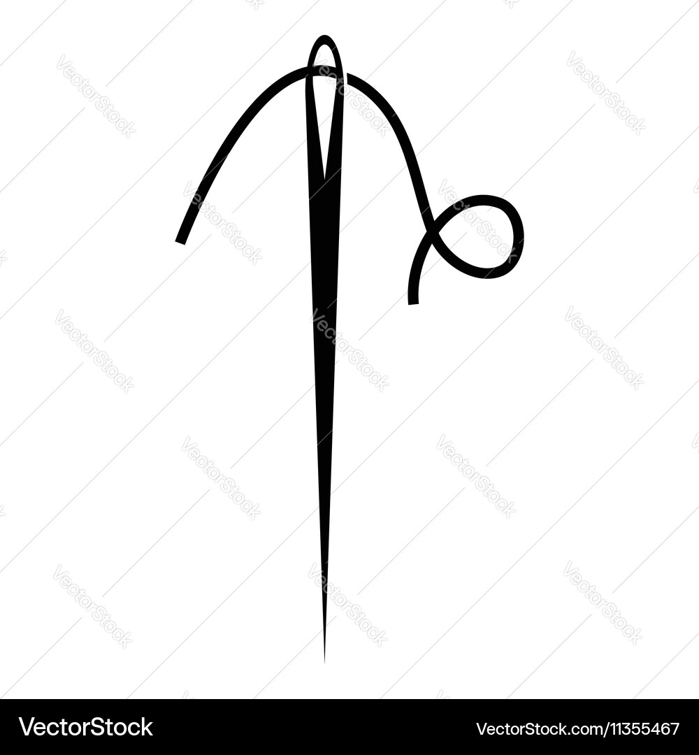 Simple Needle and Thread Icon Royalty Free Vector Image
